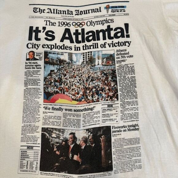 Vintage 1996 Atlanta Olympics Rare Commemorative Newspaper T-shirt Size Large - Picture 5 of 8